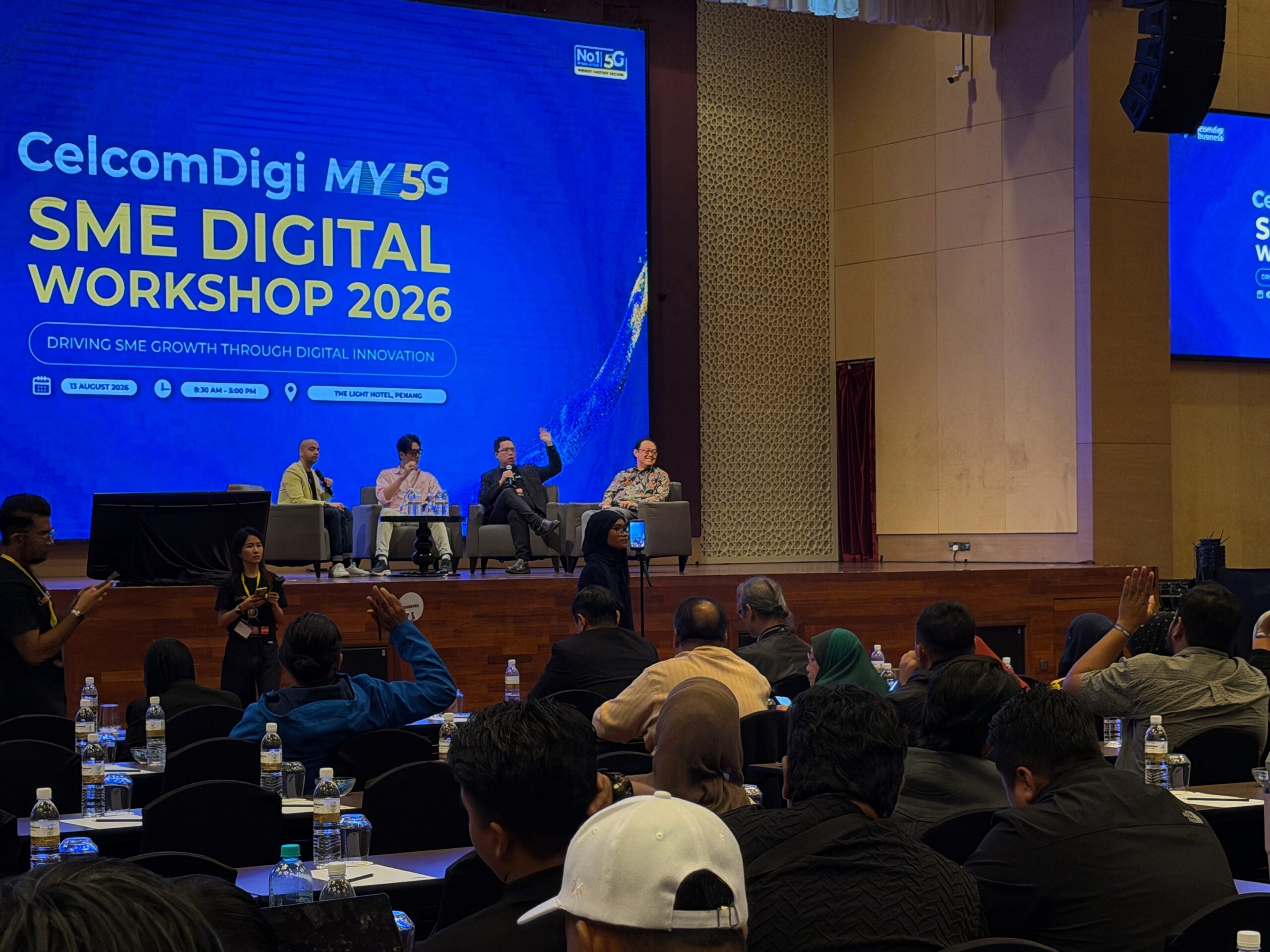 Audience at CelcomDigi MY5G SME Digital Workshop at The Light Hotel Penang - panel discussion and live polling