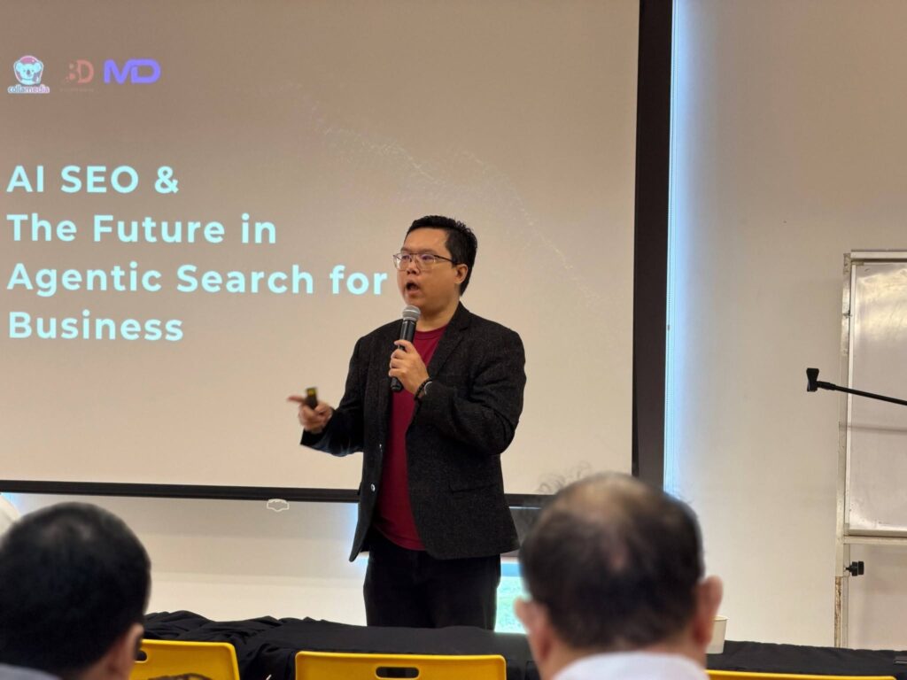Dr Henry Tye presenting AI SEO and the future of agentic search for business