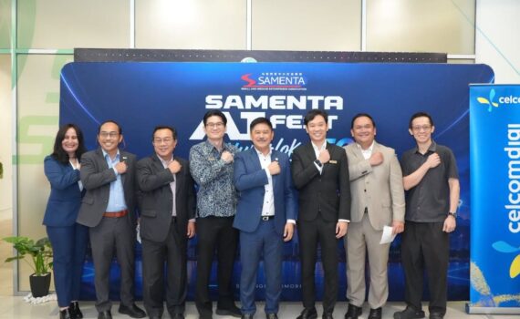 SAMENTA Sarawak and partner representatives on stage at the SAMENTA AI Fest 2026 and Government-Industry Dialogue in Kuching